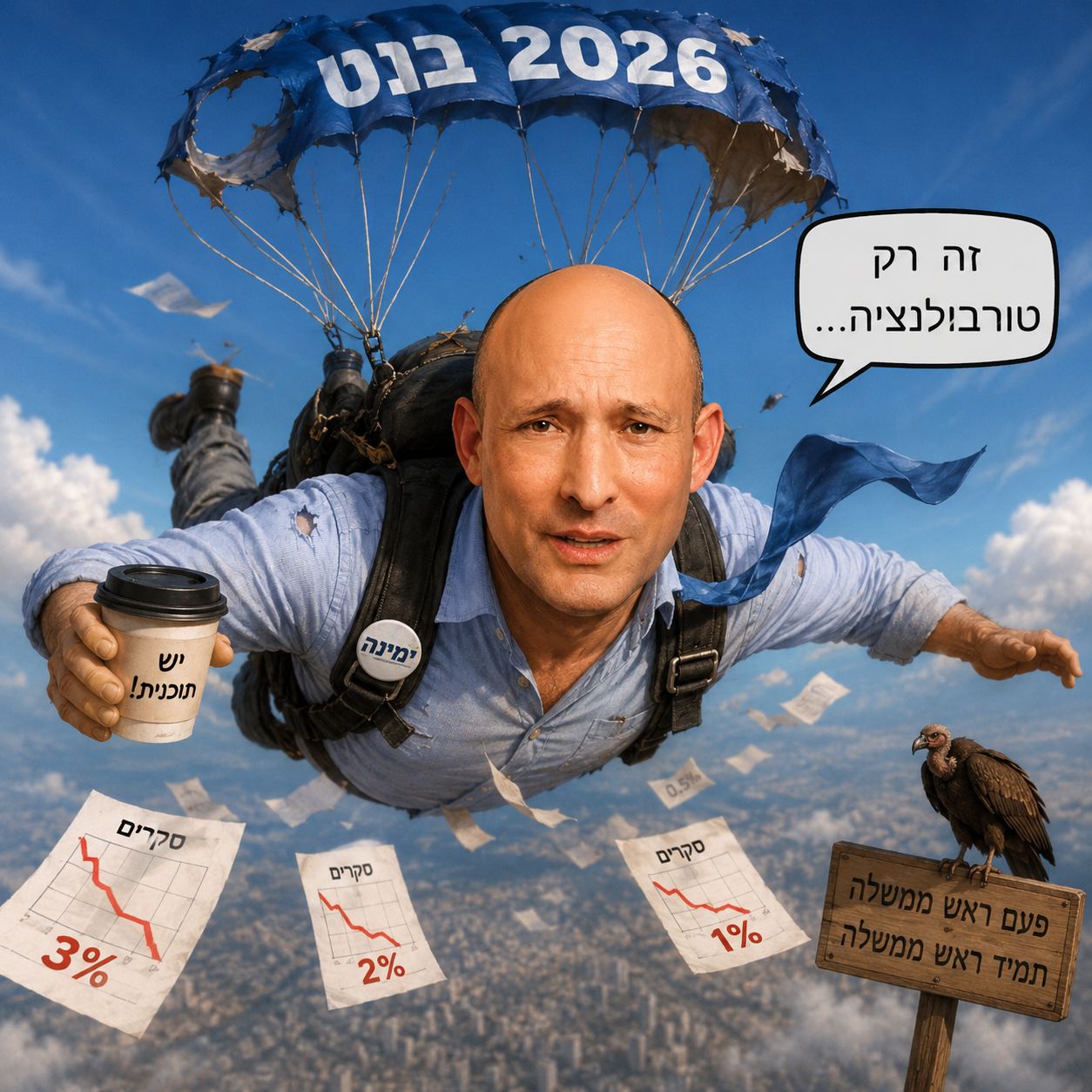 צָנַח לוֹ בֶּנֶט בַּסְּקָרִים וַיָּנֹם