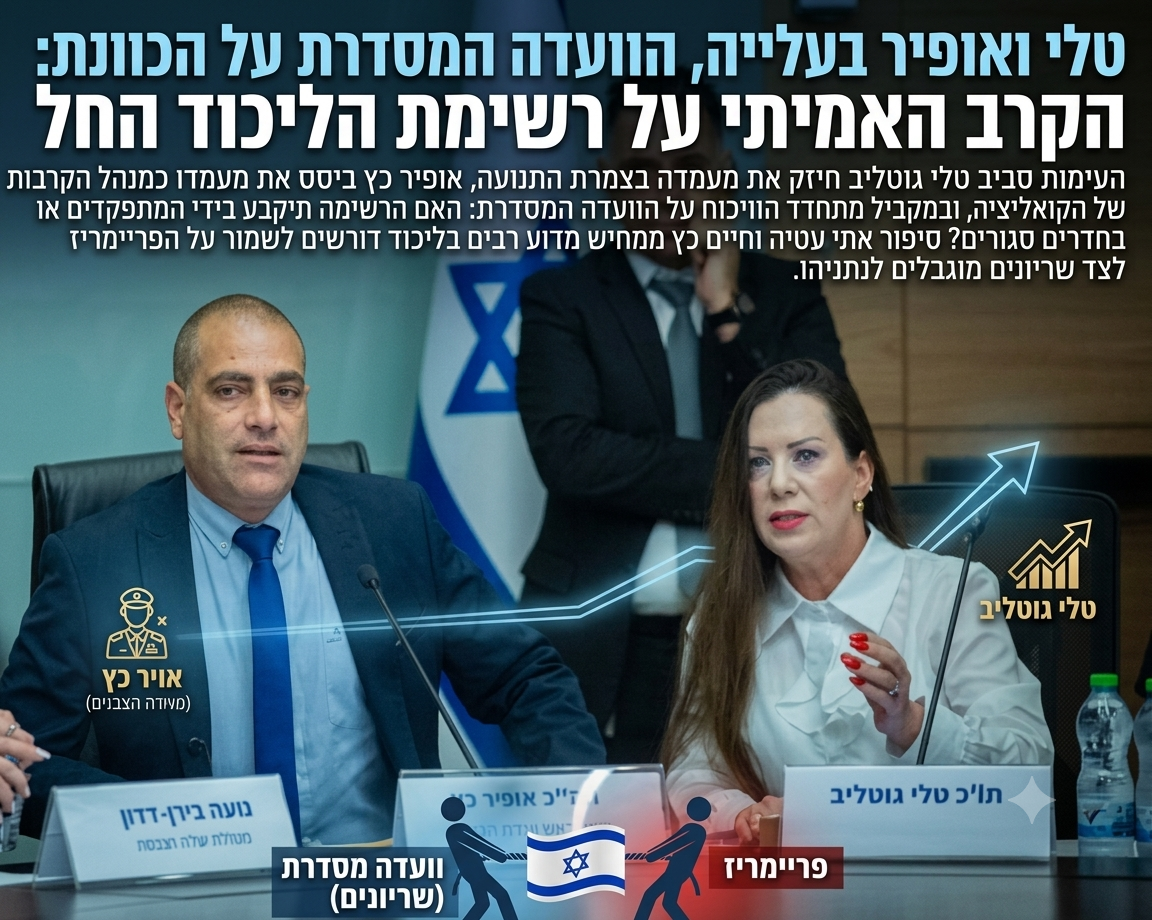 טלי ואופיר בעלייה, הוועדה המסדרת על הכוונת: הקרב האמיתי על רשימת הליכוד החל