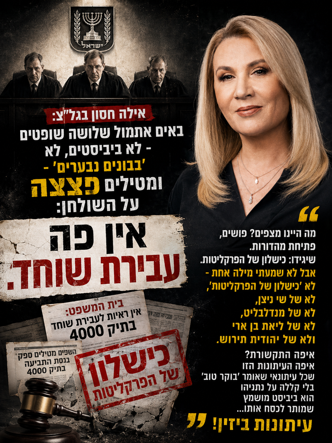שלושה שופטים טלטלו את תיק 4000 – והתקשורת שותקת
