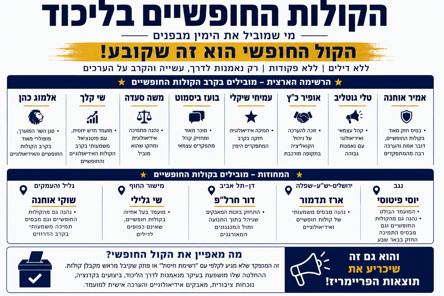 הקולות החופשיים בליכוד: מי מקבל את התמיכה שלא עוברת דרך הדילים?